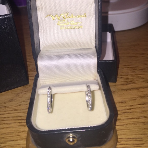 Real diamond hoop earrings