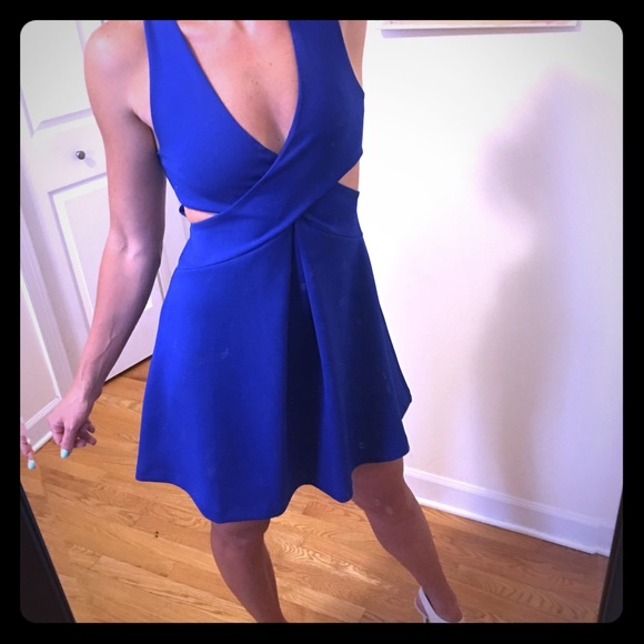 Express- Cobalt Blue Cut out Dress
