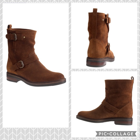 J. Crew Shoes - Cognac suede J Crew Biker Boots