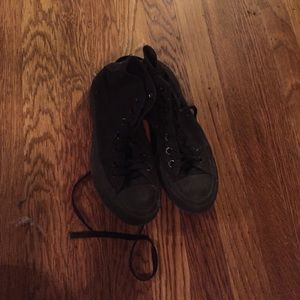All black high top converse