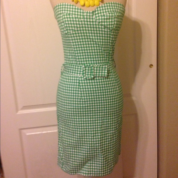 Sweet heart green checkered dress - Picture 1 of 2