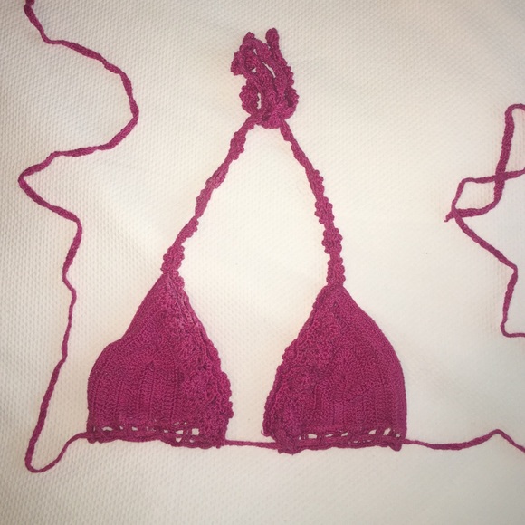 Anna Kosturova bikini top hot pink size small