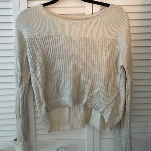 Cropped metallic sweater