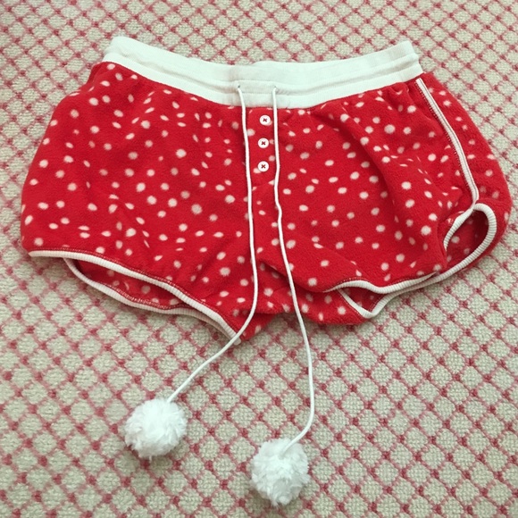 Soft red and white pj shorts