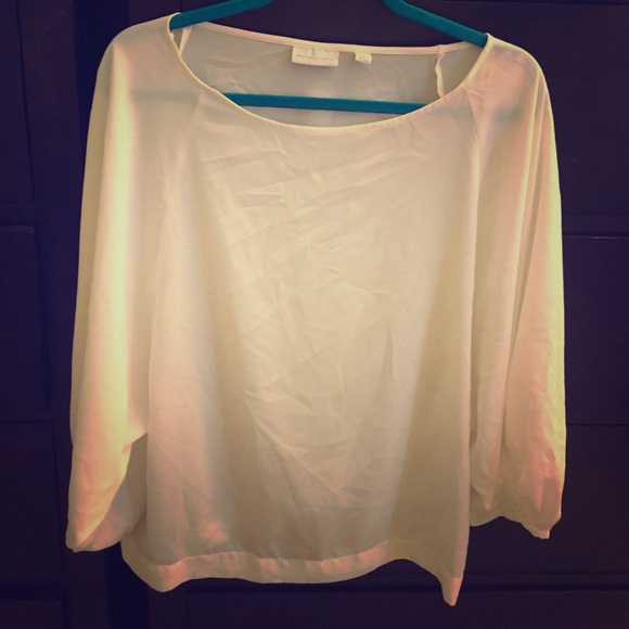 White NY & Co Large Sleeve Blouse