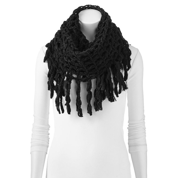 NWT Apt.9 black waffle knit infinity scarf.