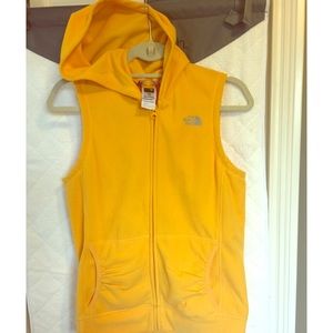 Girls North Face Bright Gold Fleece Zip Vest