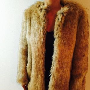 Faux fur trench coat