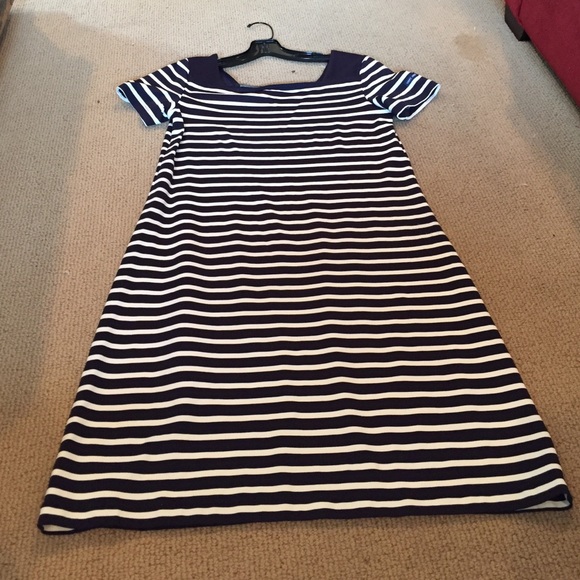 Saint James Navy and White Striped Dress