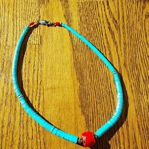 SALE!   Turquoise and coral necklace