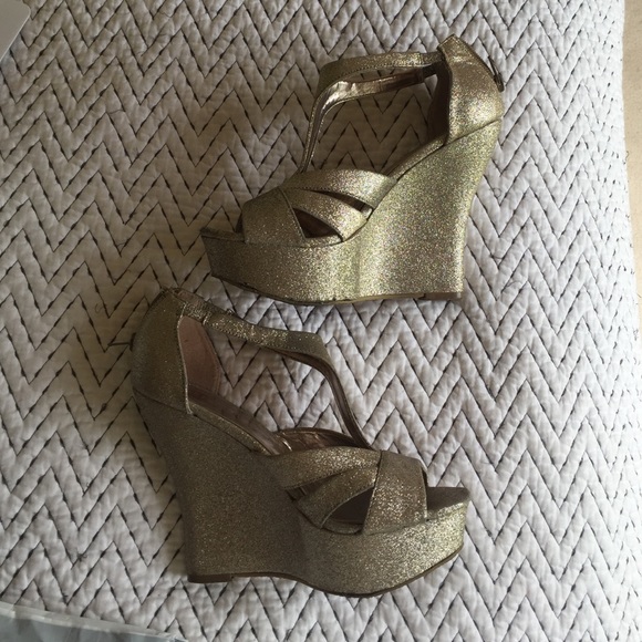 Glitter wedges- size 7
