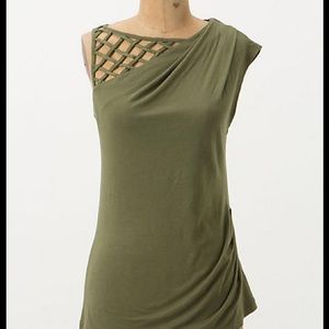 Anthropologie Tops - NWOT Anthropologie Squared Shoulder Top Olive Anthropologie Tops - NWOT Anthropologie Squared Shoulder Top Olive