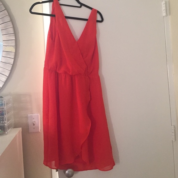 New with tags h&m dress orange red size 14