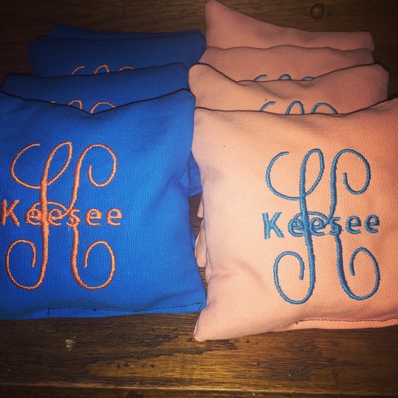 Custom embroidered cornhole bags corn toss