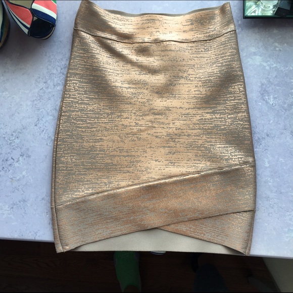 BCBG Dresses & Skirts - BCBG bandage metallic skirt