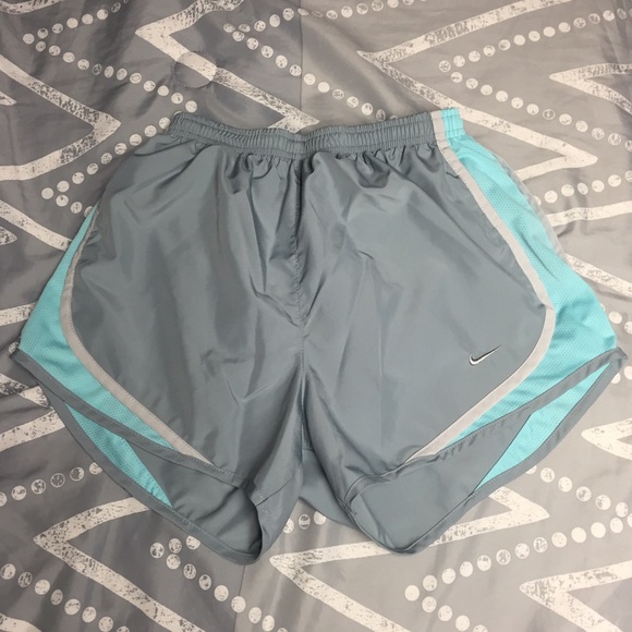 Grey and blue Nike shorts