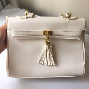 ALDO White Purse With Tassle and Crossbody Strap