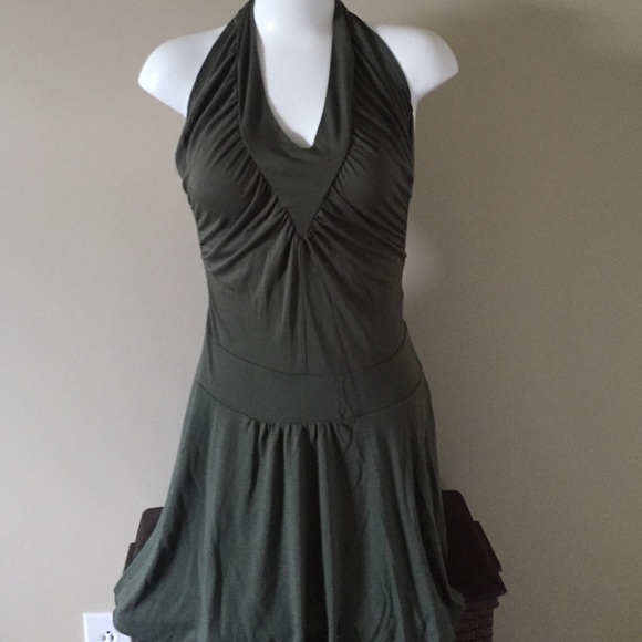 Olive green halter dress
