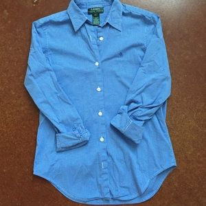 LAUREN Ralph Lauren blue and white button down
