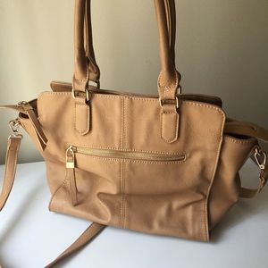 Tan Handbag with Removable Adjustable Strap
