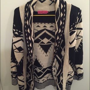 Aztec cardigan throw sweater