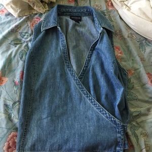 Vintage denim wrap top