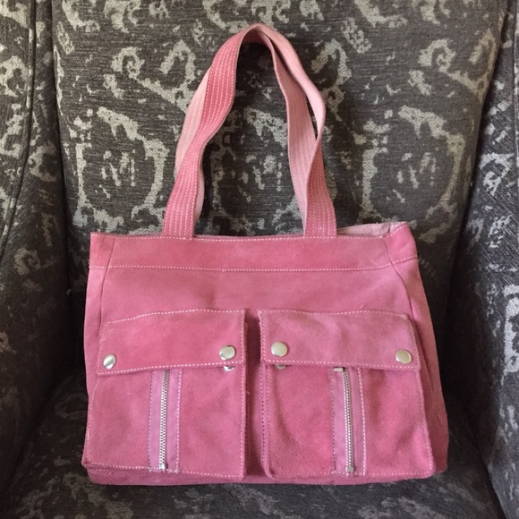 Banana Republic pretty in pink leather tote