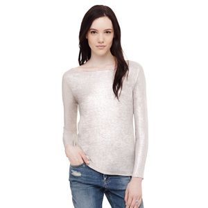 Club Monaco Fall Glitzy Long Sleeve in Silver Foil