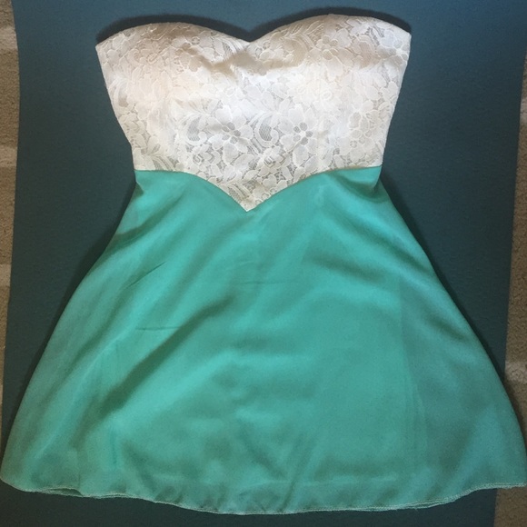 Mint and white sundress.