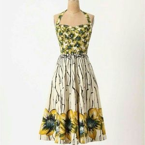 SOLD . ANTHROPOLOGIE . savoy sunflower dress . 0