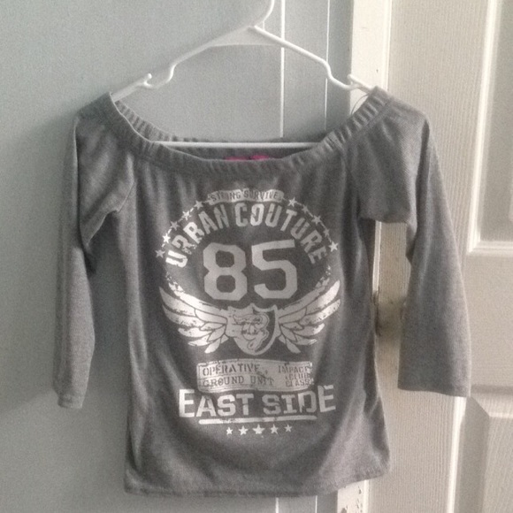 Grey Off The Shoulder Top