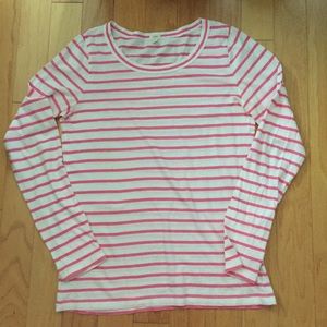 J. Crew Pink/White Tee