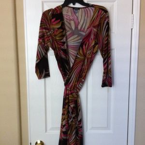 Multi color wrap dress
