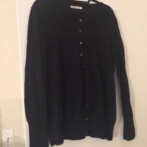 Old navy cardigan black w flower collar xl