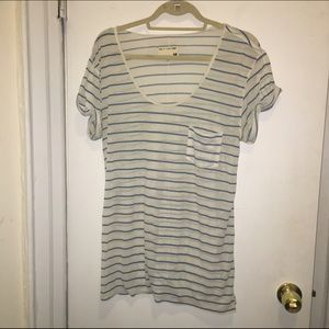Rag & bone blue and white striped pocket tee