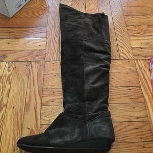 Over the knee Chinese laundry brown suede boots