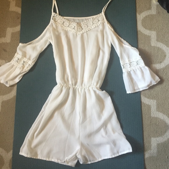 White see through cover up romper