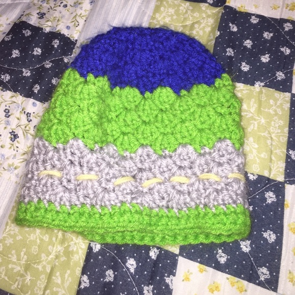 Multi-colored crocheted hat