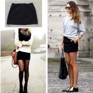 Zara Mini Skirt Black with Gold Zipper