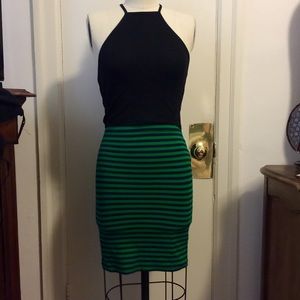 Madewell "Downtown" ponte knit stripe skirt