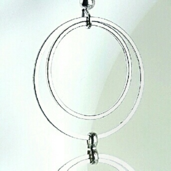 3 Ringed Earrings / Silver - Picture 3 of 3