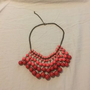 Pink/red bib necklace
