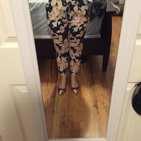 I crew floral pants joggers size 0