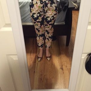 I crew floral pants joggers size 0