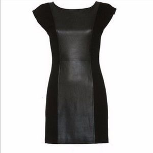 Alice & Olivia Black leather & spandex dress (M)