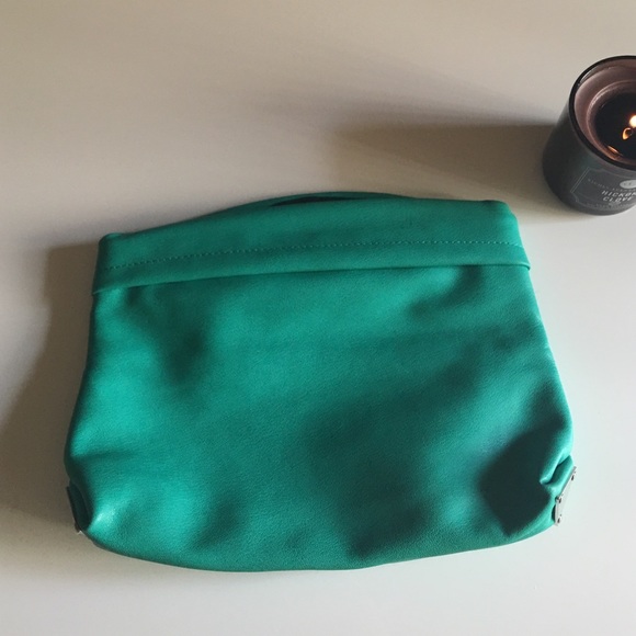 Green clutch purse from Zara