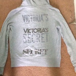 Victoria Secret Gray Hooded Zip-Up