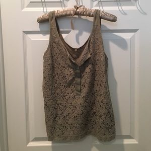 Gray lace tank