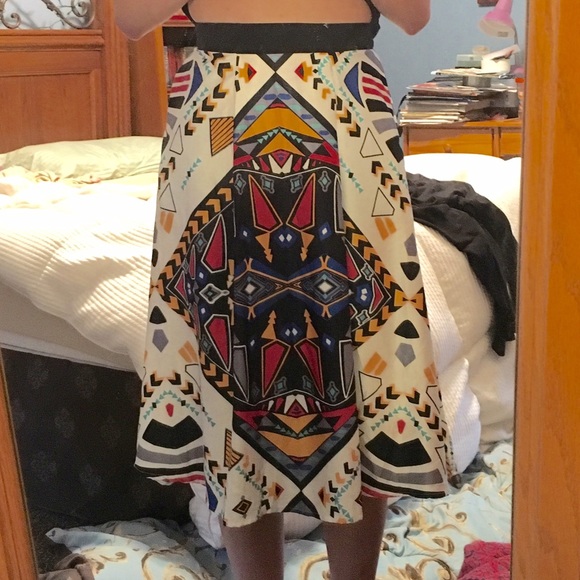 NWT Francesca's Printed Midi Skirt