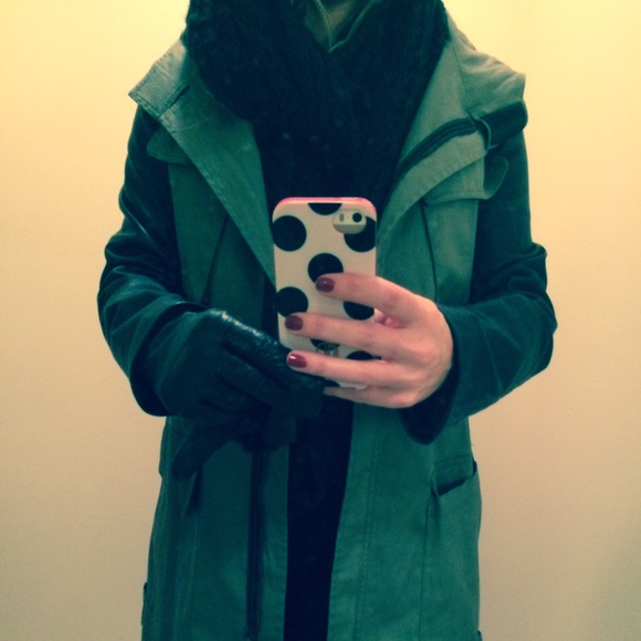 DKNY green and lamb leather sleeve jacket. S - Picture 1 of 4